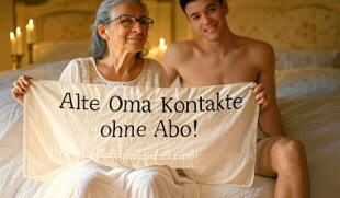 Ältere Frau und junger Mann in erotischer Pose – Symbolbild für reife Oma-Kontakte ohne Abo