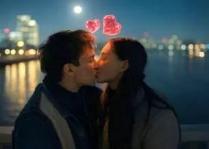 Küssendes Pärchen hatte die richtigen Flirt Tipps